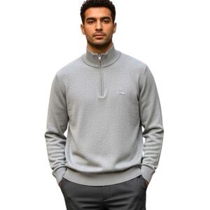 Burberry Men’s Gray Pullover Sweater Classic Logo Size M